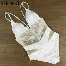 KEENEST, высококачественный дизайн, сексуальный цельный купальник, женская одежда для плавания, кружевной Монокини, Мягкий купальник