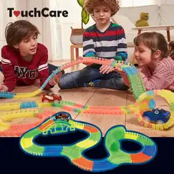 TouchCare 560 шт DIY головоломки дорожка для горки игрушка грузовик детский гоночный автомобиль игрушки малыш Собранный Glow трек игрушечная