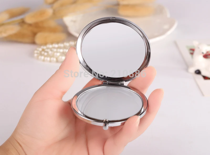 2 pcs/lot,Engrave words free,bling rhinestone crystal flower,Mini Beauty pocket mirror makeup compact mirror,wedding party gifts