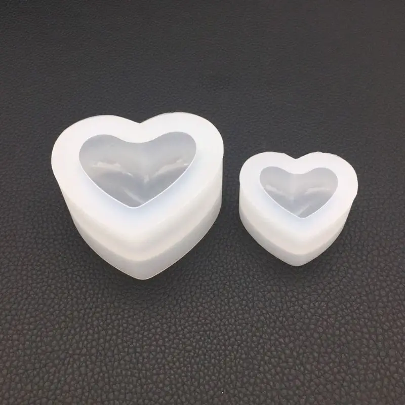 Силиконовое формовое зеркало в форме сердца 3D гладкие поделки DIY для изготовления украшений вручную Торт Помадка эпоксидная смола формы для украшения