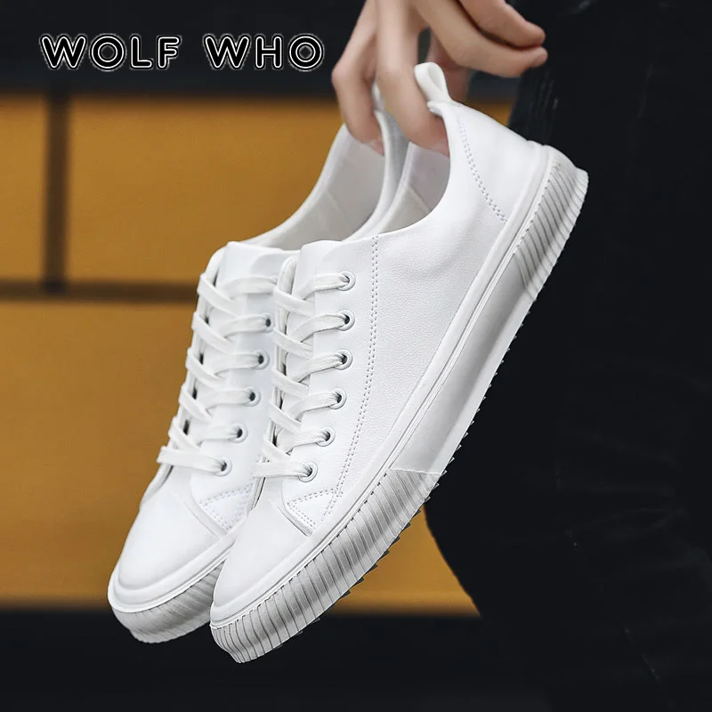 

WOLF WHO 2019 Brand Men Shoes Breathable Lace Up Moccasins Male Sneakers Black Handmade Shoes Man Casual Shoes buty meskie X-021