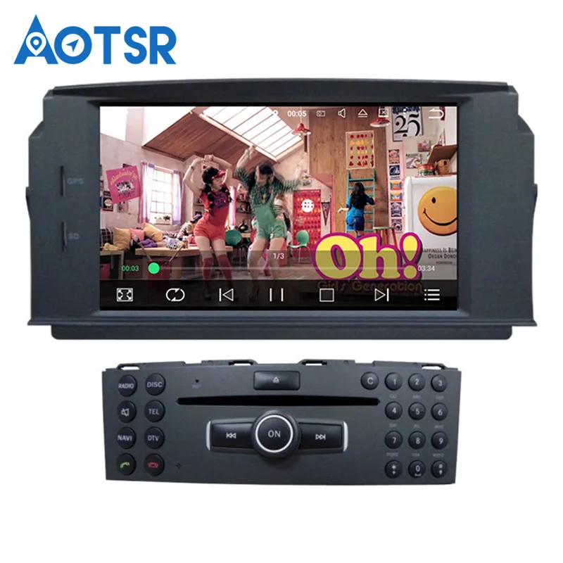 Flash Deal Android 8 Car DVD Player GPS Navigation For MERCEDES BENZ C Class C200 C180 C220 C230 W204 multimedia headunit tape free map IPS 9