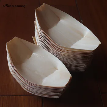 

50 Disposable container Wooden Sushi Tray Restaurant Food Serving Tray Fruit Tray Wedding Birthday Mariag Party Table Decoration