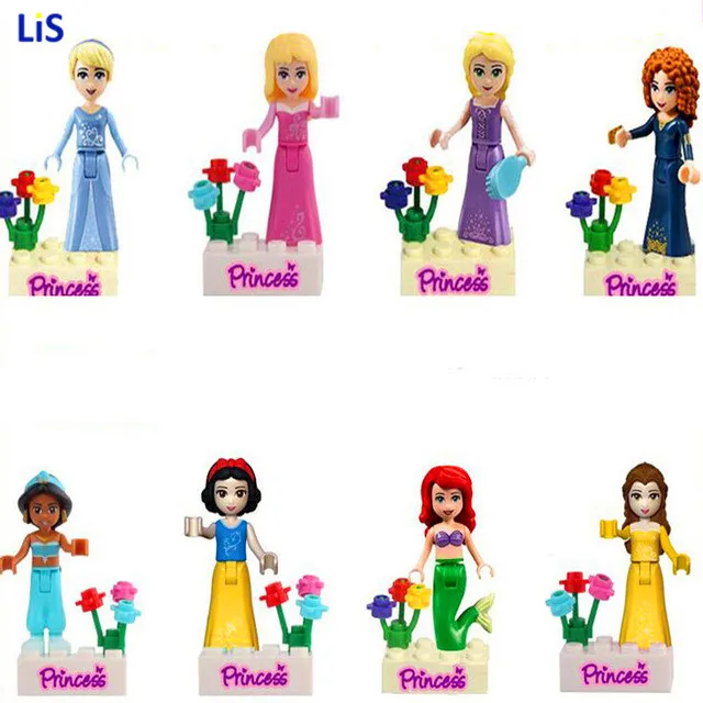 

8pcs Beauty Princess Character Blocks Christmas gift Toy Compatible with legoing Friends for girl