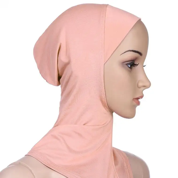 Multicolor Full Cover Soft Modal Muslim Hijab Shawls Swimming Cap Women's Swimming Suit Islamic Underscarf Bikinis Beachwear Cap - Цвет: khaki