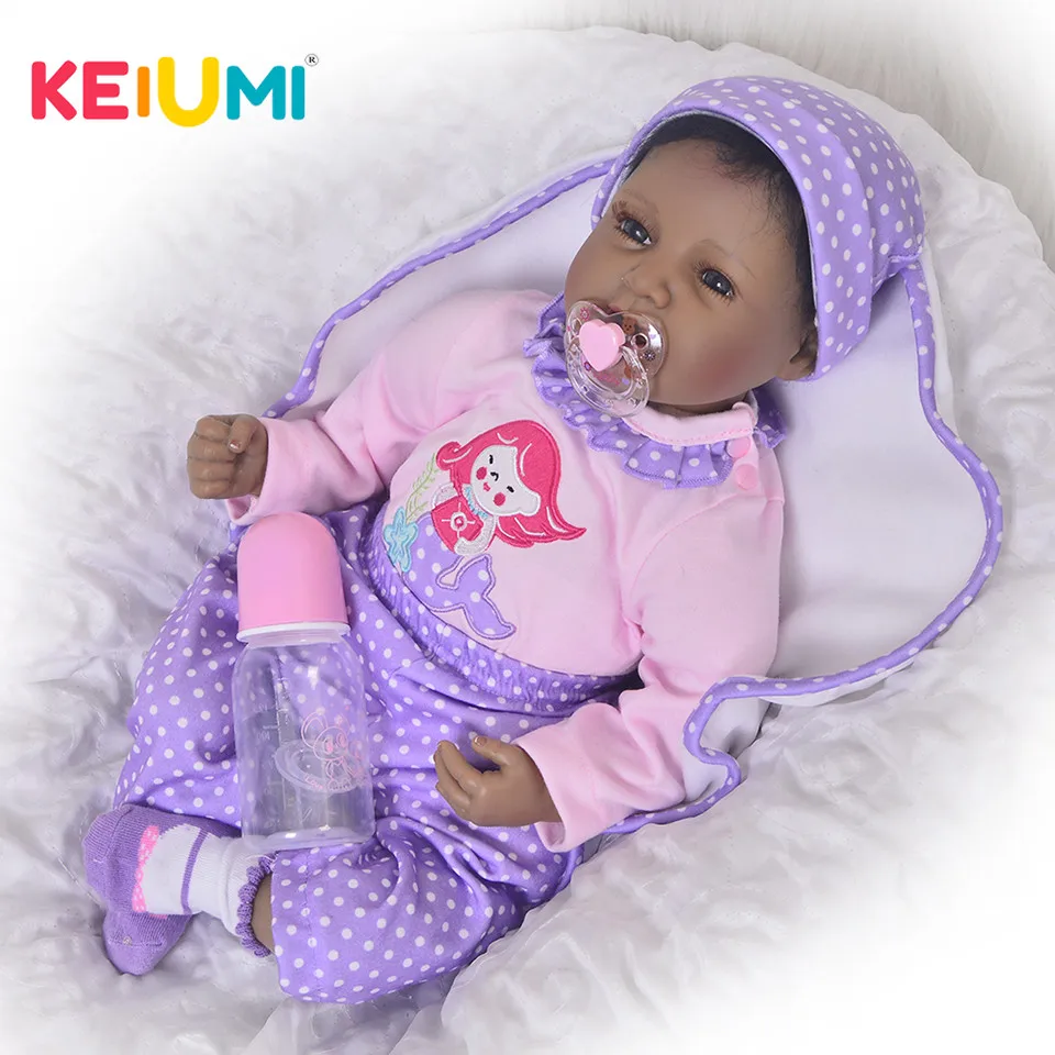 

Realistic Ethnic Baby Doll Toy 22 inch KIEUMI Soft Silicone Reborn Baby Dolls 55 cm For Kids Palymates PP Cotton Body Bonecas