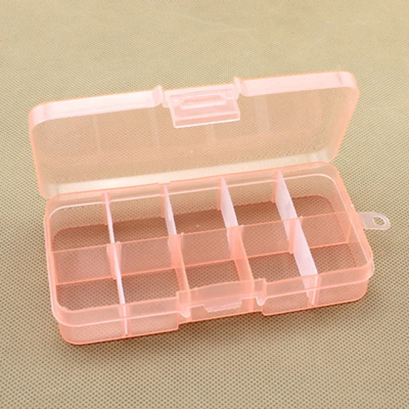10 съемная коробка для хранения Удобная Десять сетка может быть собрана PP пластиковая коробка ювелирные изделия серьги ожерелье коробки шарик отделка чехол - Цвет: orange