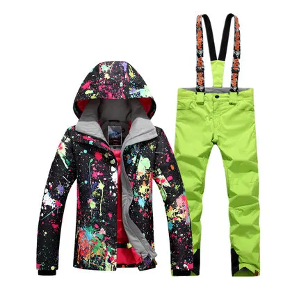 GSOU SNOW traje de esquí a prueba de agua mujer chaqueta de esquí pantalones de invierno al aire libre esquí nieve Snowboard chaqueta pantalones conjuntos de Snowboard