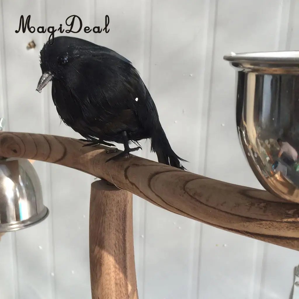 Lifelike Size Full Body Halloween Decoration Bird Fake Black Feathered Crows Ravens Indoor Outdoor Holiday Decor Ornament
