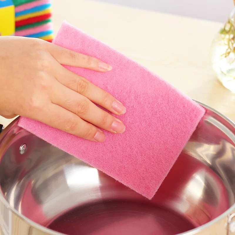 

Value 10 Pieces Plus Hard Color Scouring Pad Dish Cloth Wash Pot Cloth Sponge Rag Kitchen Non-stick Brush Tool