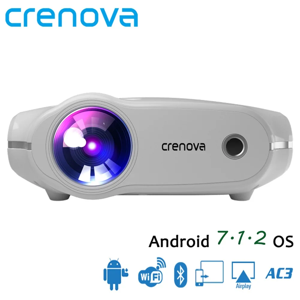 

CRENOVA High Quality 3200 Lumens Android Projector For Full HD 4K Home Theater Movie Projectors With Wifi Bluetooth Android 7.1