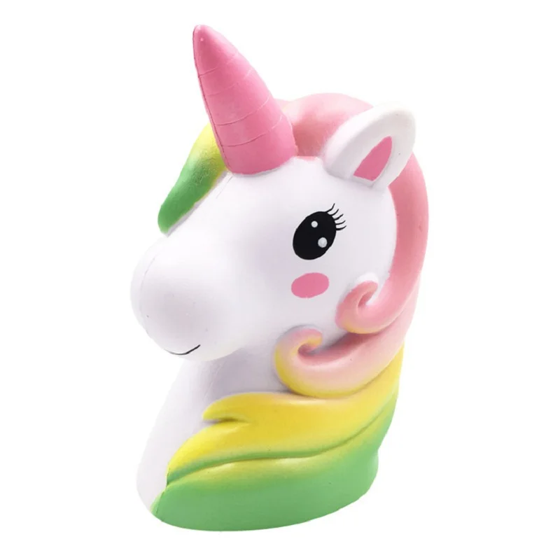 Jumbo Colorful Unicorn Head Squishy Soft Slow Rising Scented