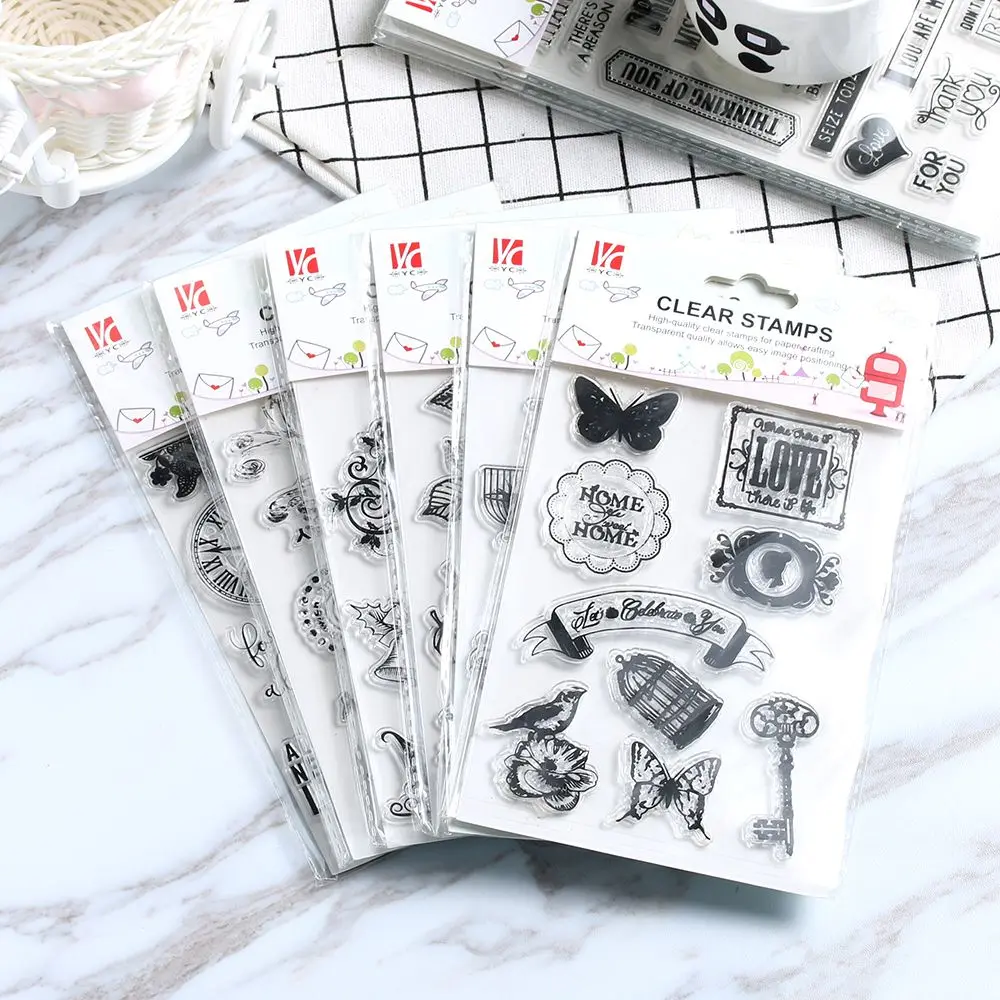 

1PC DIY Transparent Silicone Clear Stamp Sheet Cling Scrapbooking Craft