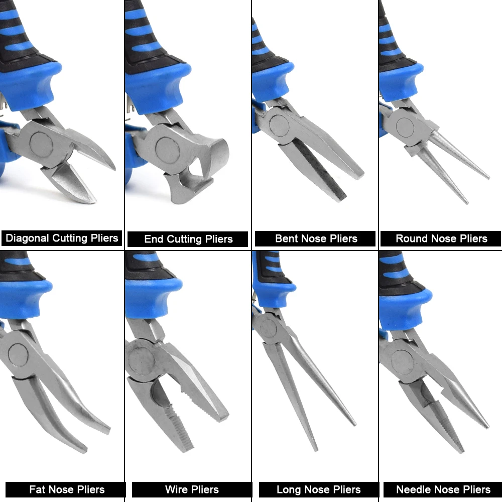 Набор прецизионных плоскогубцев Toolour 8 шт., 4,5 дюйма, мини-плоскогубцы, диагностические плоскогубцы, плоскогубцы для резки проволоки, Длинные плоскогубцы для изготовления ювелирных изделий, набор ручных инструментов «сделай сам»
