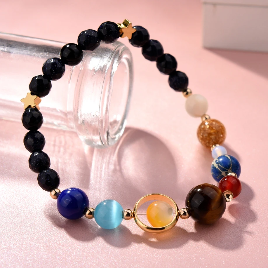 Женский браслет с природными камнями и бусинами|bracelet bracelet|stone charm braceletsgalaxy bracelet |