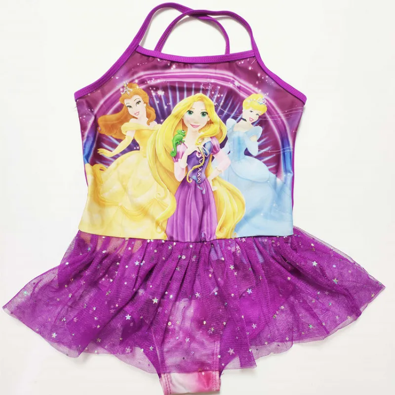 New Girls 3-10Y Swimsuit Elsa & Anna One Piece Children Swimwear Baby Swimsuit Bathing Suit Summer Style For Kids Princess