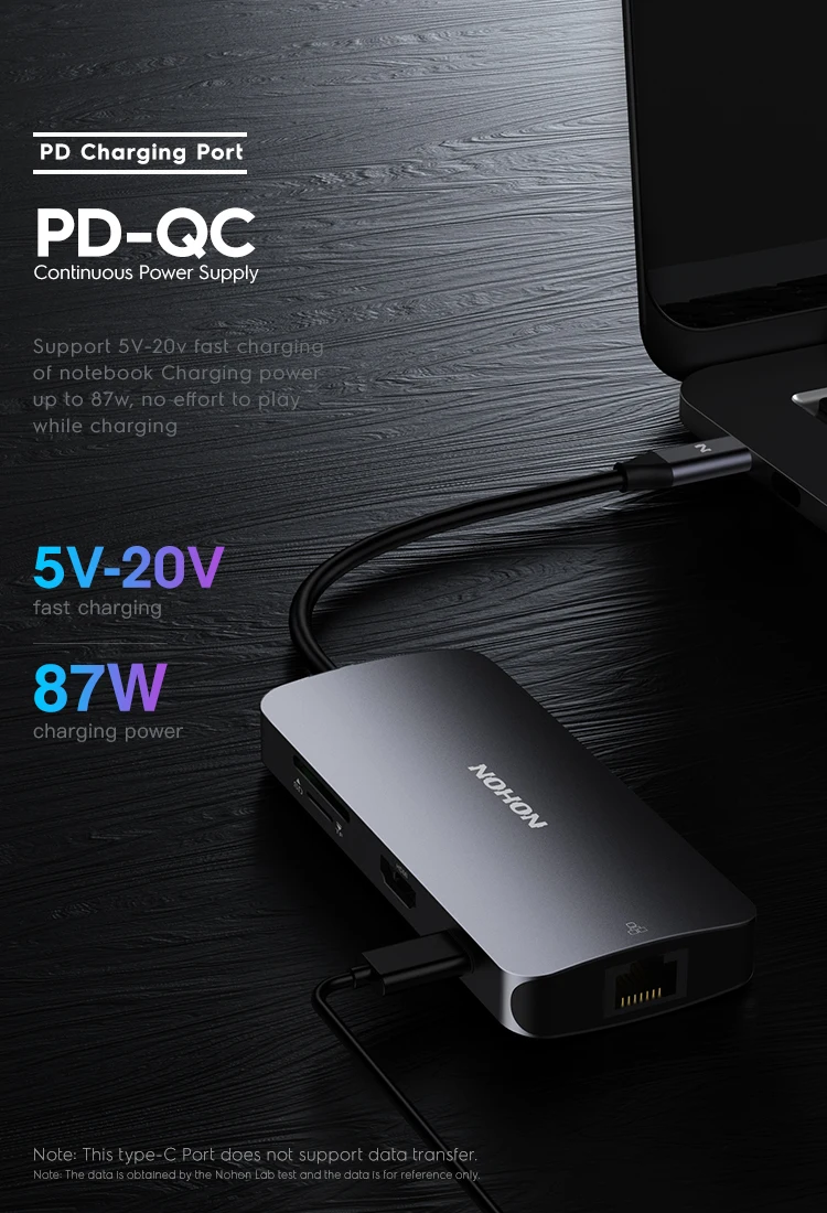 Nohon USB C HUB To RJ45 TF HDMI Thunderbolt 3 Adapter For MacBook Samsung Galaxy S9 Huawei P20 Mate 20 Pro Type C PD USB 3.0 HUB Laptop Mobile Phone Adapter Details (03)