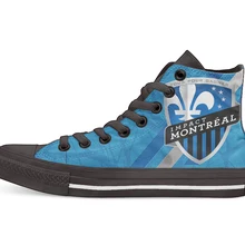 Монреаль влияние Футбол Унисекс высокие холщовые плоские повседневная обувь на заказ Прямая