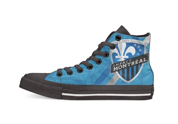 

Montreal Impact Football Unisex High Top Canvas flat Casual Custom shoes Drop Shipping