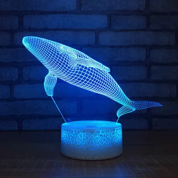 

Whale 3d Night Light New Fancy Led Stereo Decorative Kids Lamp Creative Gift Energy-saving 3d Light Fixtures