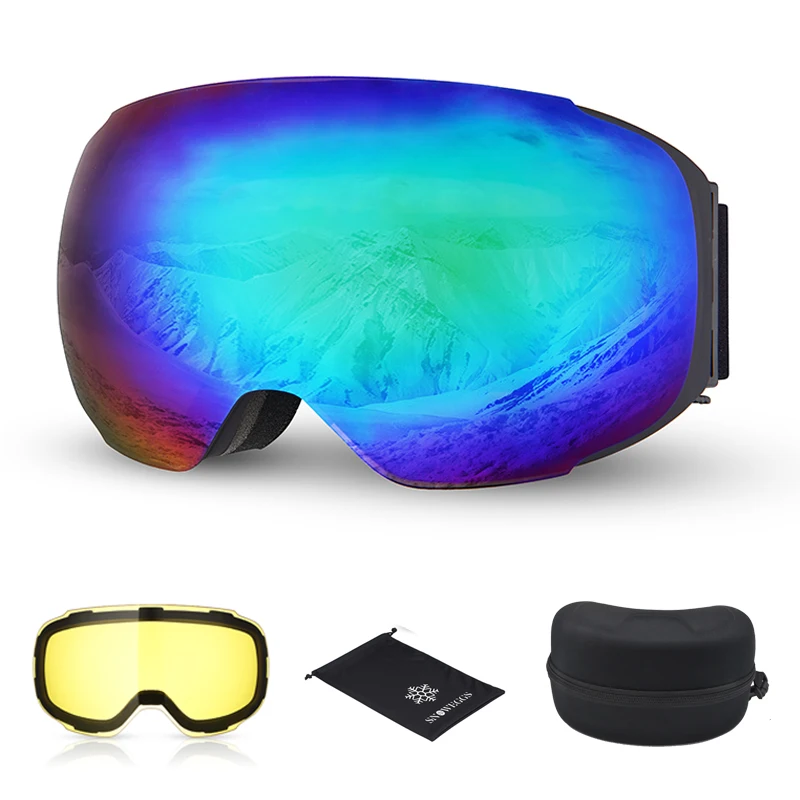 Ski Goggles Snow Dual Layers Day Night Lens Skiing UV400