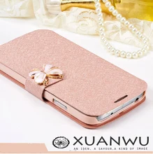2016 Luxury Silk Pattern Flip Cover For Samsung Galaxy S4 i9500 s3 i9300 s5 s6 s7 edge Case PU Leather Phone Bags Flowers Cases
