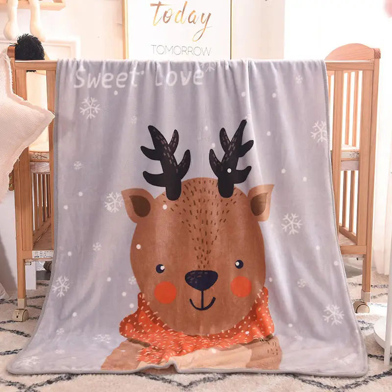 

Spring and Autumn Warm Coral Fleece Children's Blanket Bedding Soft Napping and Travel Blanket Flannel Cartoon throw blanket