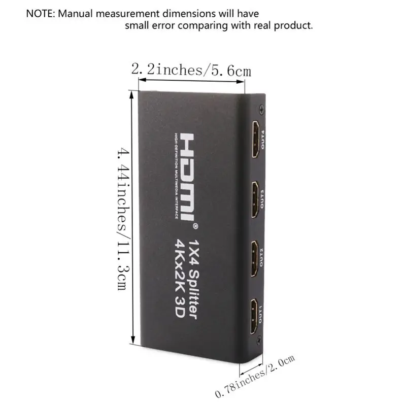 4K HDMI 1x4 2160P сплиттер Full HD 1080P усилитель HDMI коммутатор 1 в 2/4 Выход конвертер адаптер для HDTV ЕС штекер