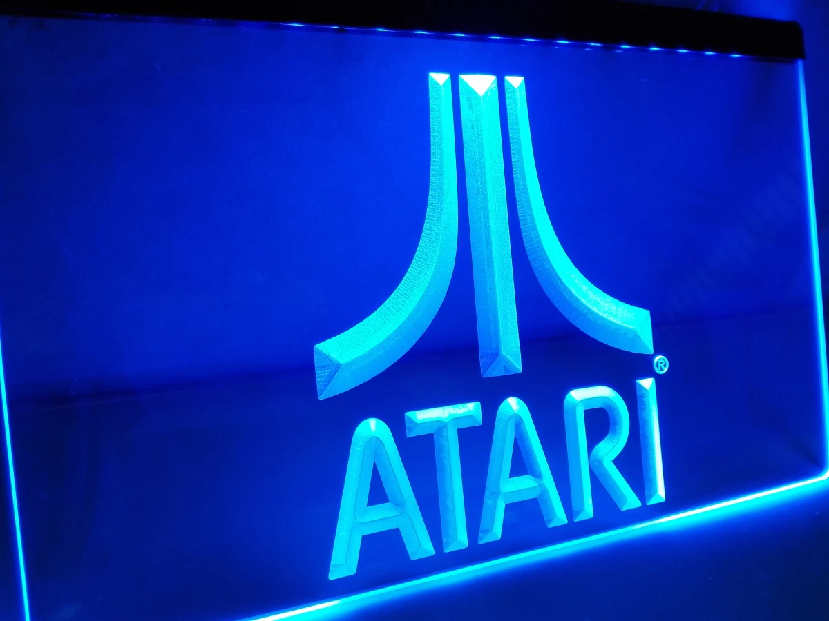 Lh022 Atari Logotipo De Juego Para Pc Pantalla De Regalo Con Luz Led Letrero De Neon Manualidades Decorativas Para El Hogar Placas Y Senales Aliexpress