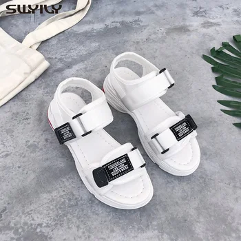 

SWYIVY Mesh Wedge Shoes Woman Platform Sandals Women 2020 Fashion Summer Sandals For Women Shoes Thick Bottom Casual Breathable