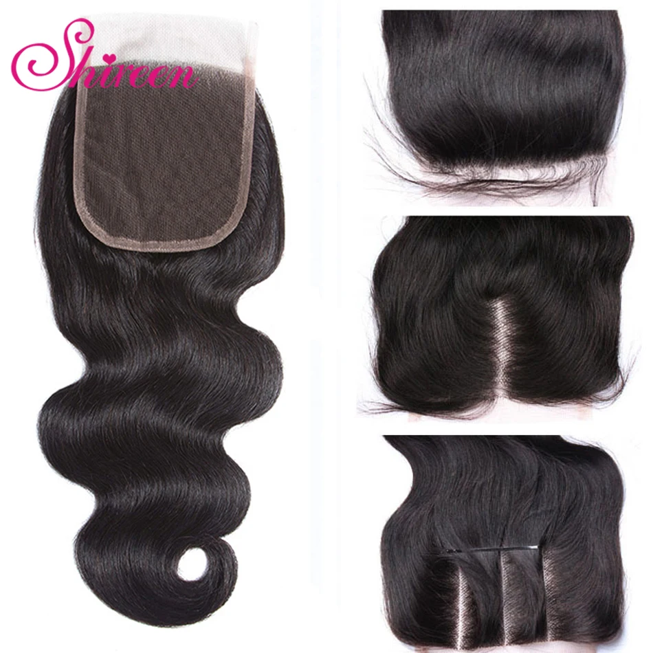Бразильские волосы 3 пучка Shireen волнистые с закрытием Remy человеческие волосы плетение 4 шт/партия естественное наращивание черных волос