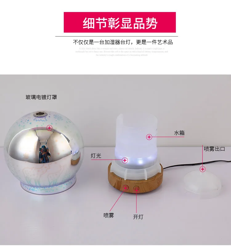 Qiseyuncai детская комната зарядки спальня увлажнитель лампы Детские ночники моды Ароматерапия мини творческий ночник
