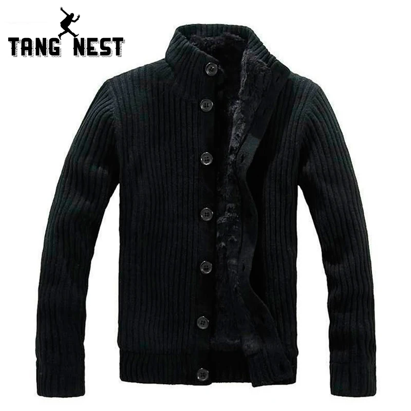 2017 New Thick Men's Warm Sweater Cardigan With Fur Good Quality