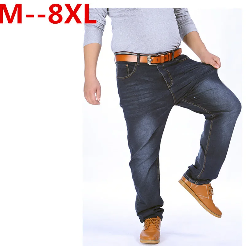 

High Stretch Plus Size 52 48 46 44 42 9XL 8XL 7XL 6XL 5XL Jeans Black Denim Business Jean Relax Business Work Trousers Pants