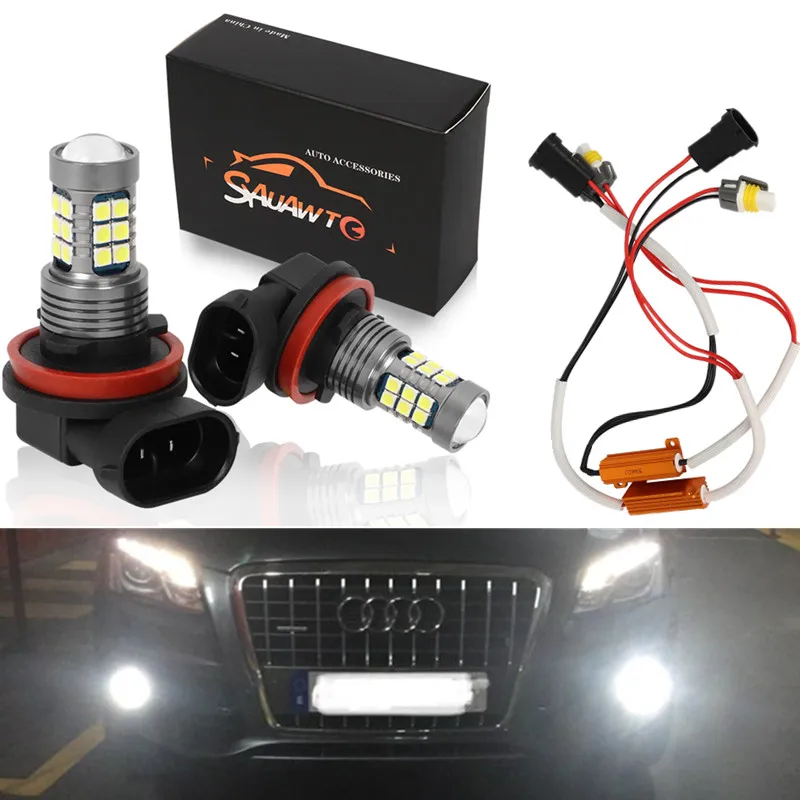 2X H8 H11 LED Fog Light Bulb Auto Car Driving Drl Lamp LED Bulbs For AUDI