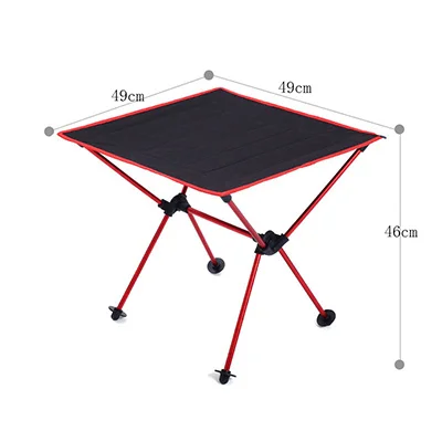 Эргономичный складной стол складной кемпинг стол портативный открытый 7075 Al сплав сверхлегкие столы 600 D Оксфорд противоскользящая мебель - Цвет: Красный