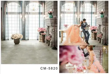 

TR 10x10FT Indoor Fitting Room Flowers Pots Gauze Curtain Backdrop Arch Window Sunshine Photo Backdrops Studio Backgrounds Vinyl