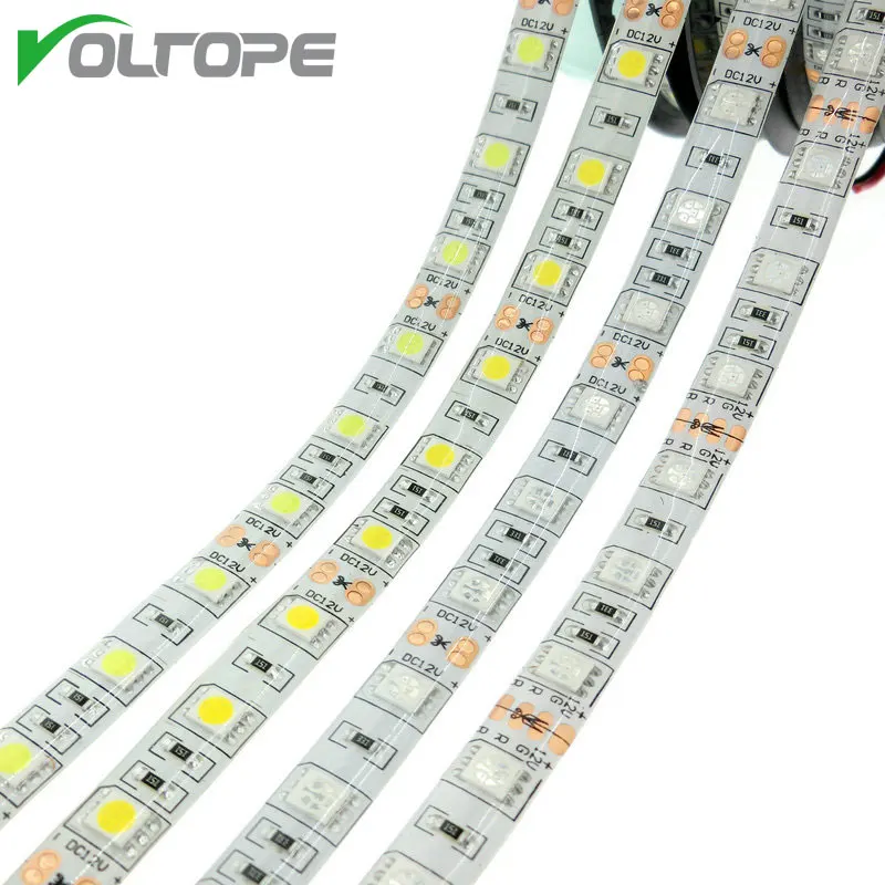 5 м/лот Светодиодные ленты 60 светодиодный s/m 5050 DC12V гибкий свет RGB Fiexble света лента