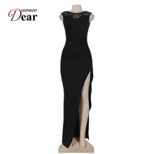 Comeondear New Arrival Club Dress 2 Colors Sequin Sleeveless Sexy Dress RK80176/RK80204 Side Open High Quality Long Dress