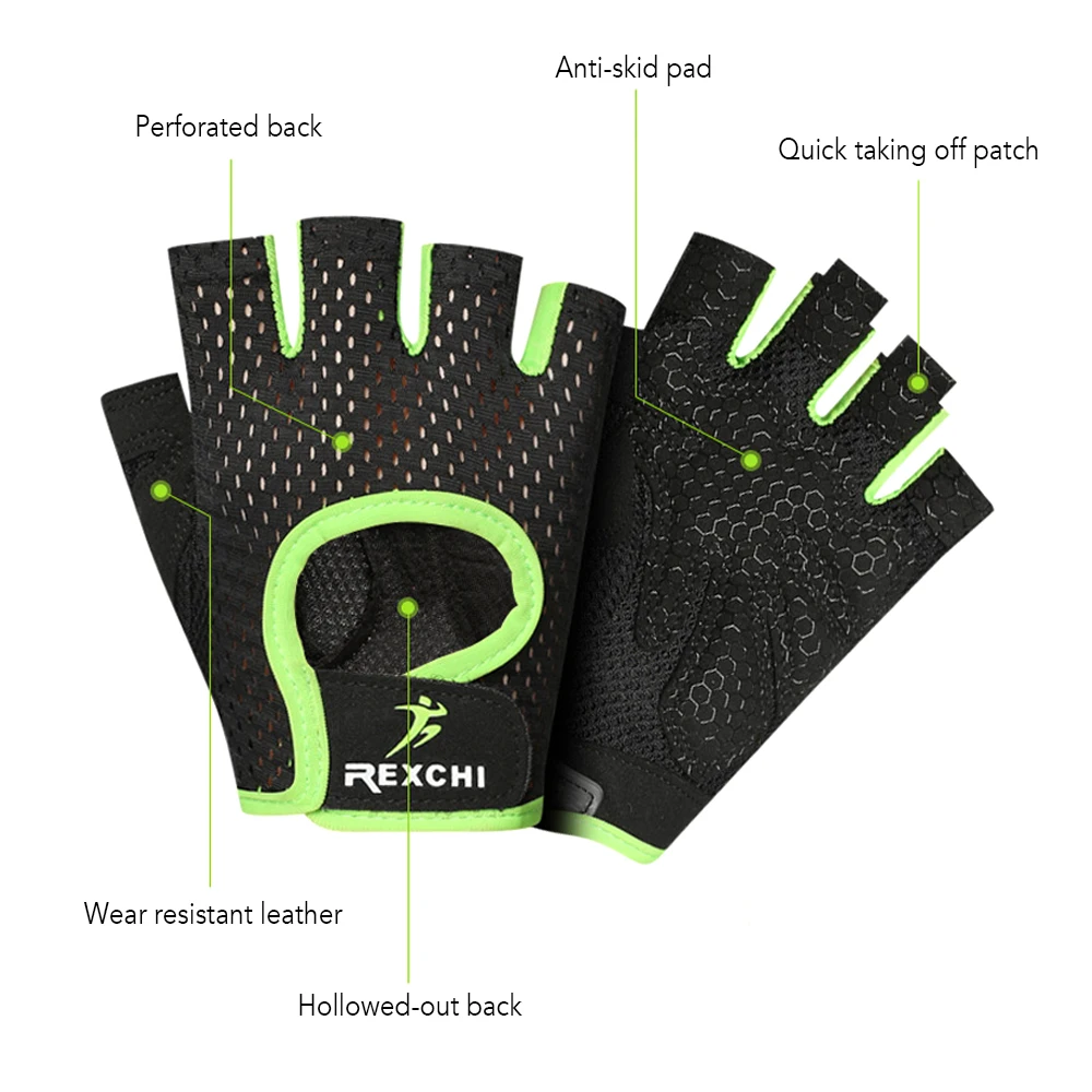 Перчатки для тренажерного зала, дышащие перчатки с полупальцами, Нескользящие перчатки для езды на велосипеде, перчатки для мужчин и женщин, Перчатки для фитнеса и велоспорта