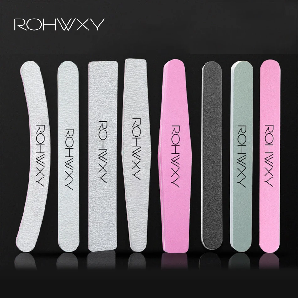 

ROHWXY 5Pcs Nail File Buffer 100/180 Grey Sanding Professional Buffing Block Pedicure Manicure Accessorie Care Nail Art Tool