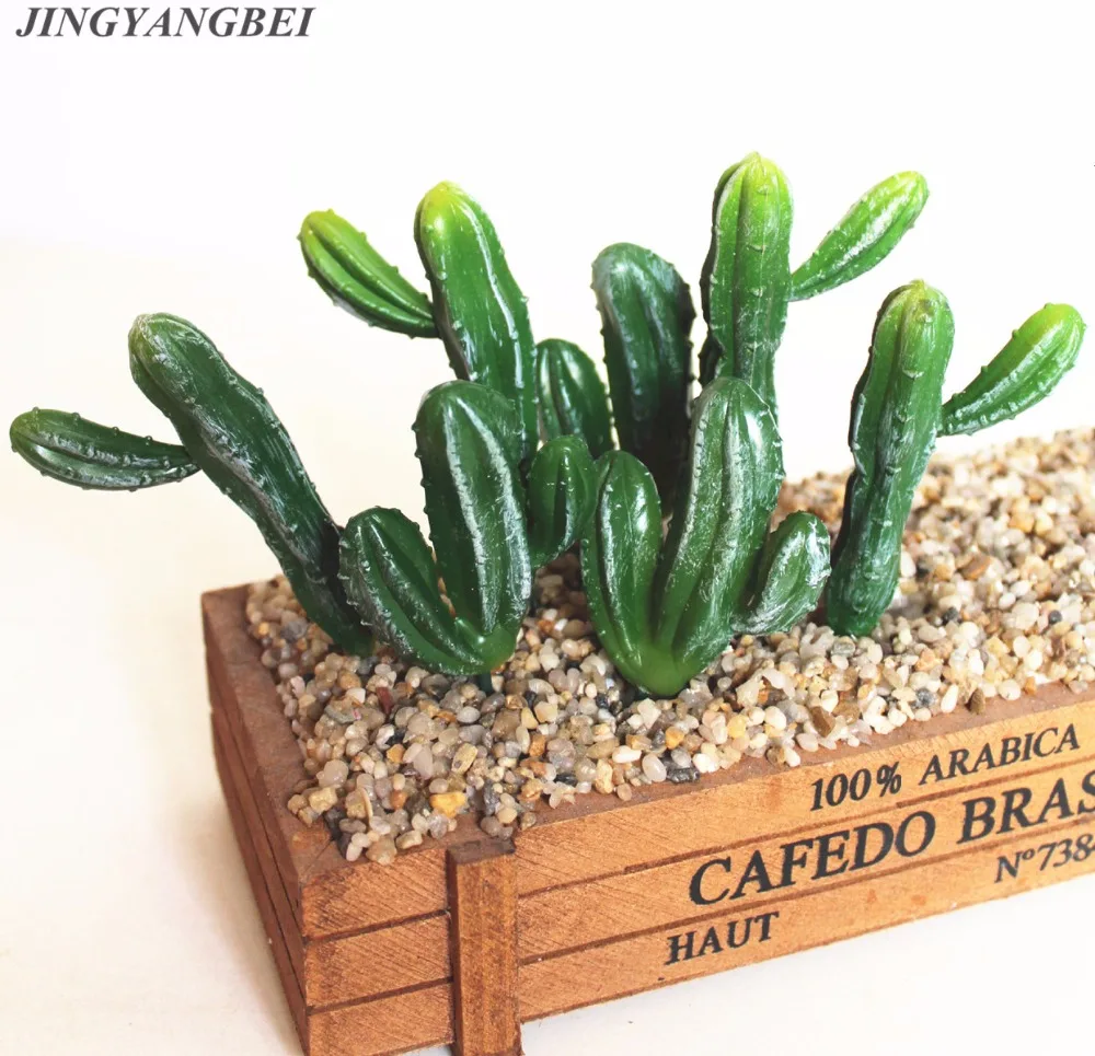 

Simulation Artificial Mini Three/Two Head Cactus Plastic Plants Craft Floristry Landscape For Garden Family Office Decoration