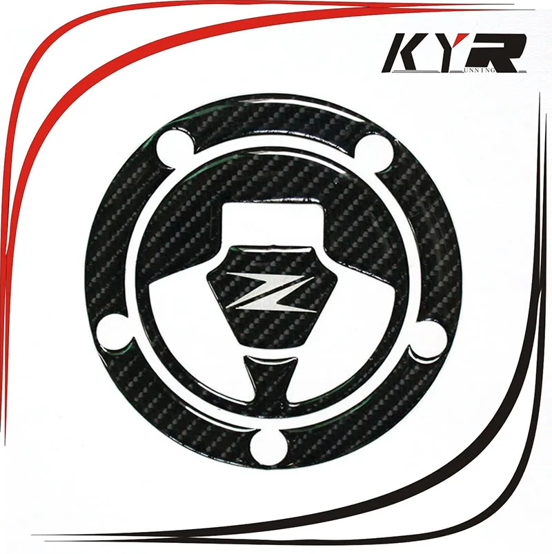 

KYRUNNING K-CGTCP-29 3D Carbon Fiber Tank Gas Cap Pad Filler Cover Sticker Decals Fit KAWASAKI Z1000 Z1000SX Z800 Z750 Z250