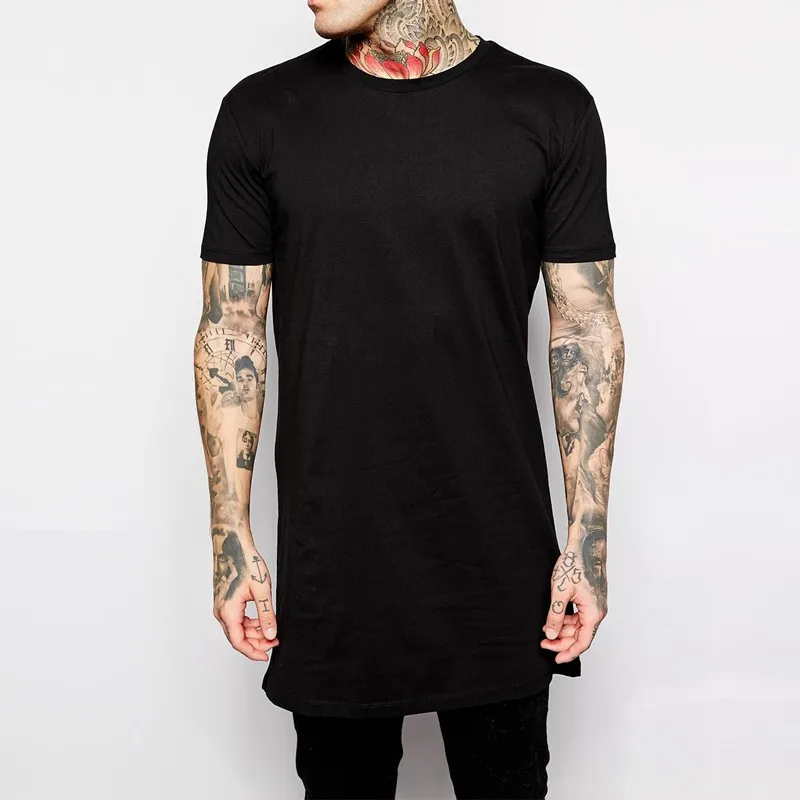 Новая брендовая одежда Мужская s Черная Мужская s длинная футболка топы хип хоп мужская футболка с коротким рукавом Повседневная мужская футболка для мужчин