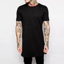 2019 nueva ropa para hombre negro hombre Camiseta larga Tops Hip Hop hombre Camiseta de manga corta Casual hombres Tee camisas para hombre