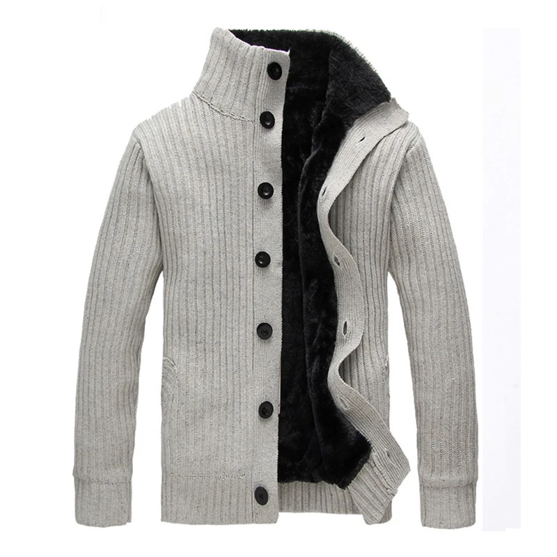 #Special Offers WIIVIP New Men Brand Winter Warm Men's Cardigan Thicken Sweater Coat Men's Knitted Thick Cardigans mz076
