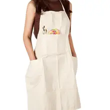 CONDA фартук для рисования с 4 карманами Водонепроницаемый Профессиональный нагрудник хлопок холст для женщин мужчин взрослых натуральный 31 дюймов