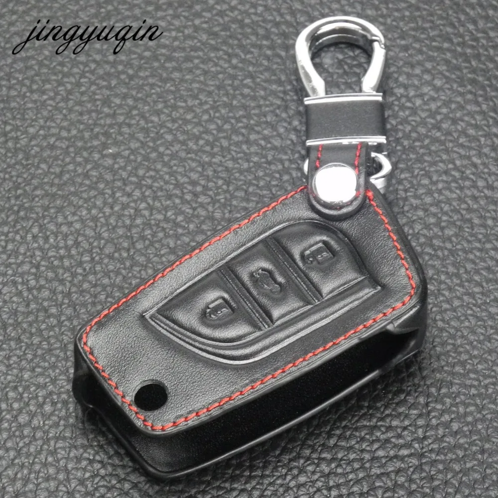 Кожаный чехол для ключей jingyuqin сумка Toyota Camry Highlander Corolla Prado REIZ Crown RAV4 3BTN