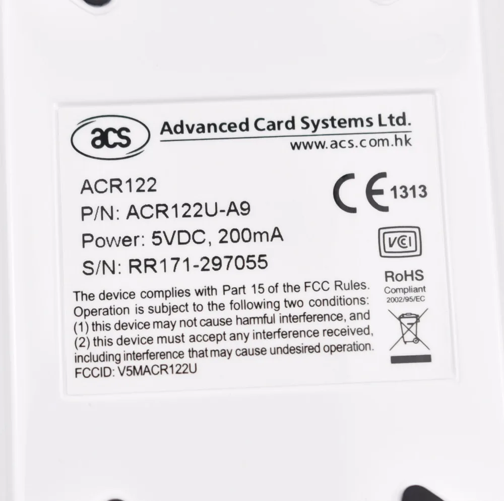 USB ACR122U NFC RFID считыватель карт для всех 4 типов NFC(ISO/IEC18092) тегов+ 1 SDK CD