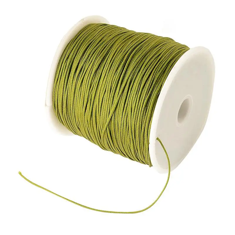 100 ярд(91 м)/рулон 0,8 мм плетеный нейлоновый шнур имитация шелковая нить Бисероплетение нить DIY ювелирное ожерелье Фурнитура - Цвет: Olive